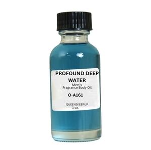 Profound Deep Water Men's Body Oil All Natural Fresh Aquatic Fragrance 1 oz